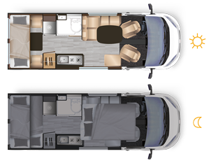 Campervan Dreamer Camper Five - Grundriss